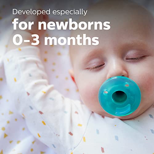 0-3 Months Orthodontic Silicone Pacifiers, Green, 4 Pack N614