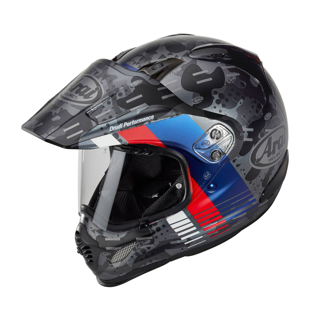 Grey-Blue Motocross Helmet G222