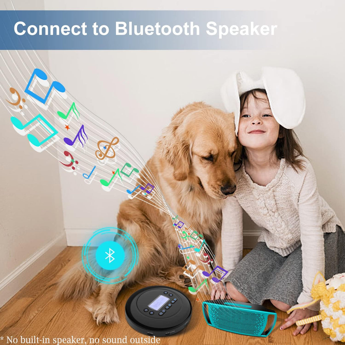 Pack of 2 Portable Bluetooth CD Player with Dual Headphone Jack M40990