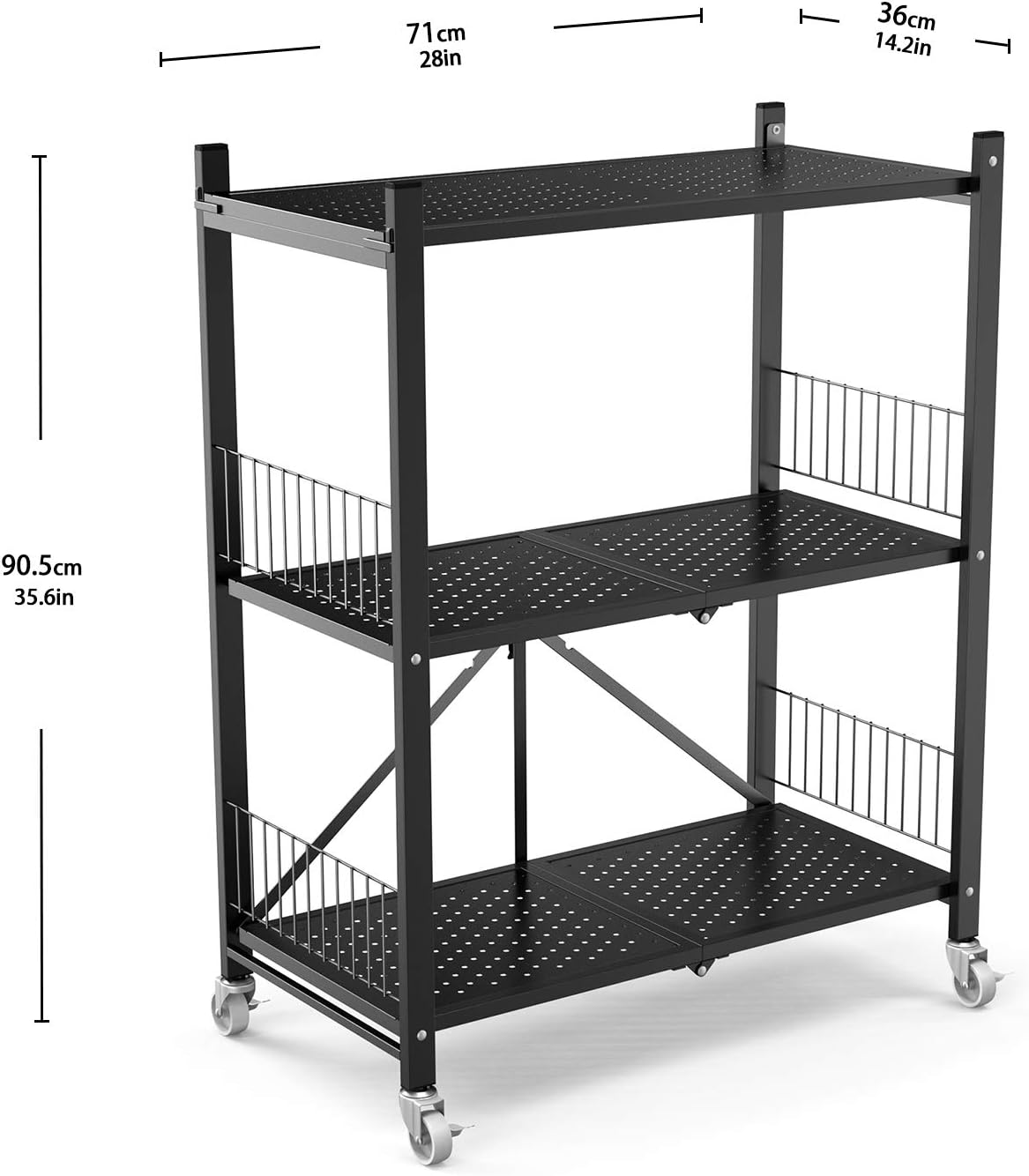 3 Shelf Steel Shelving Unit with Wheels C690594