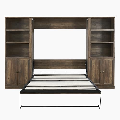 Queen Wooden Murphy Bed, Folding Wall Bed H6994