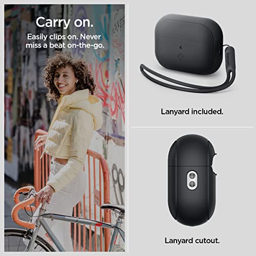 Black Silicone AirPods Pro 2 Case with Lanyard G568663