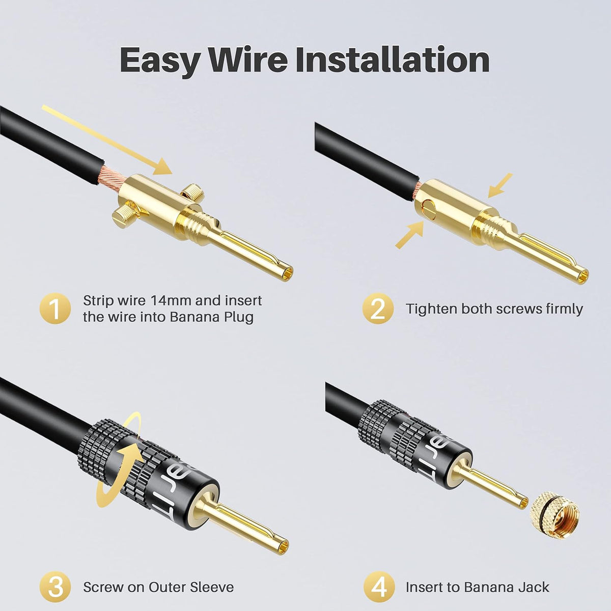 14 Gauge Speaker Wire with Banana Plugs A16628