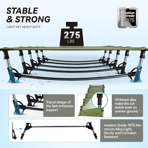 Ultralight Folding Camping Cot Bed (Grey) V850