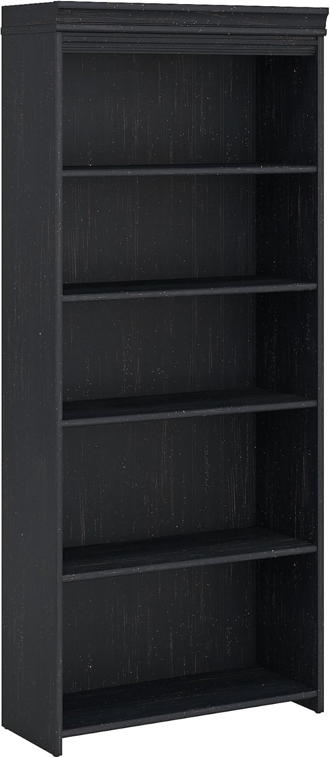 5 Shelf Bookcase in Antique Black G326