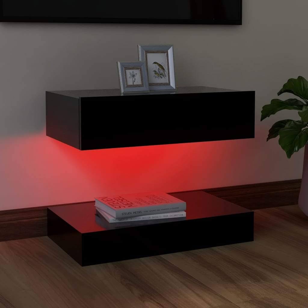 Black TV Cabinet with LED Lights Q5601