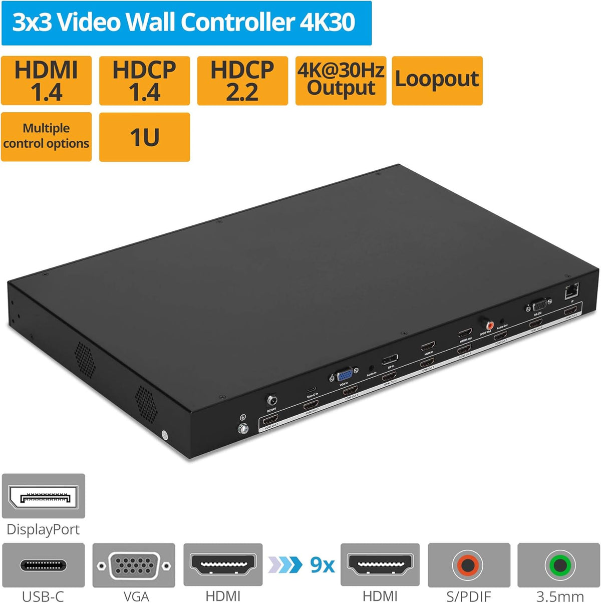 3x3 Video Wall Controller and Processor R55089