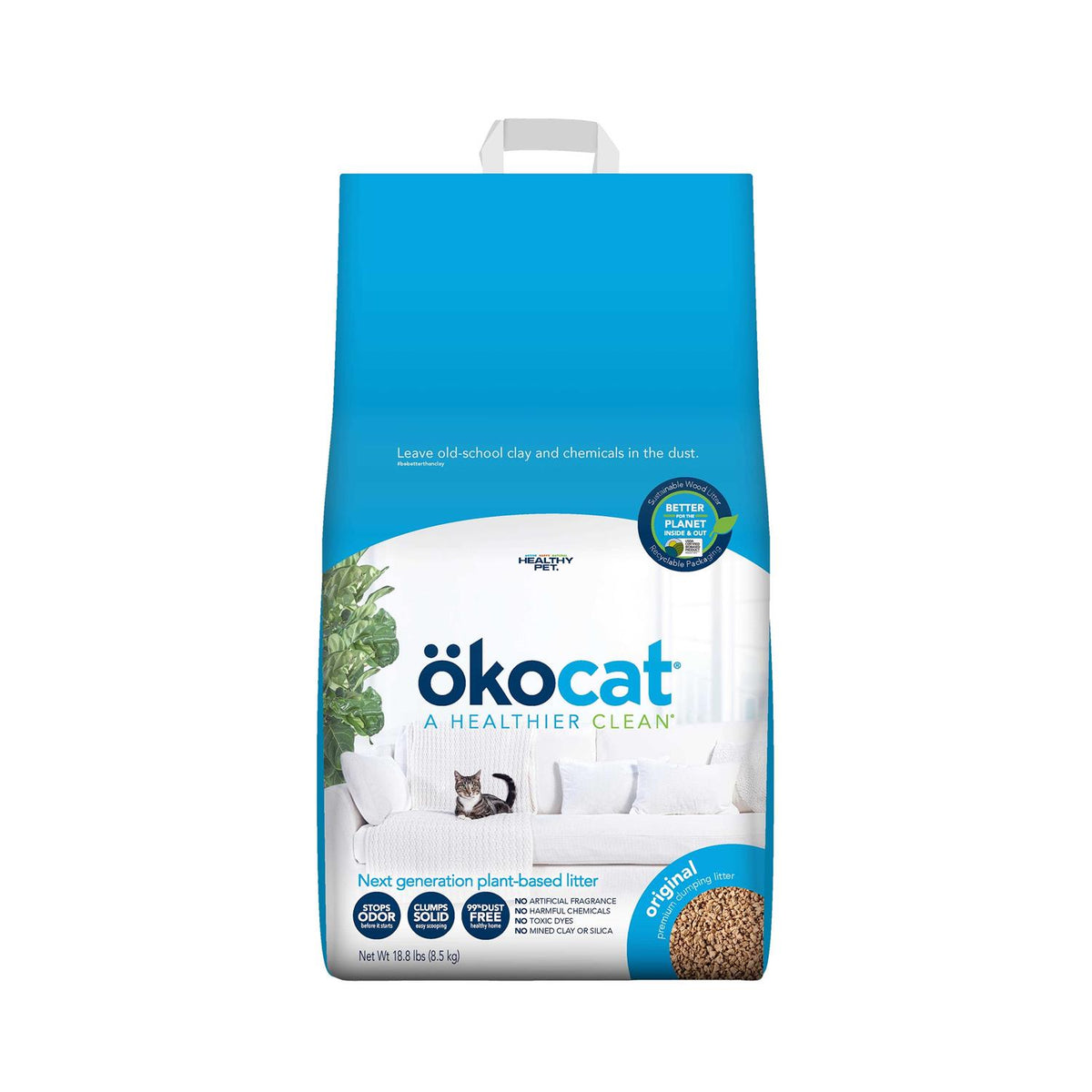 Okocat Premium Clumping Natural Wood Cat Litter M983049