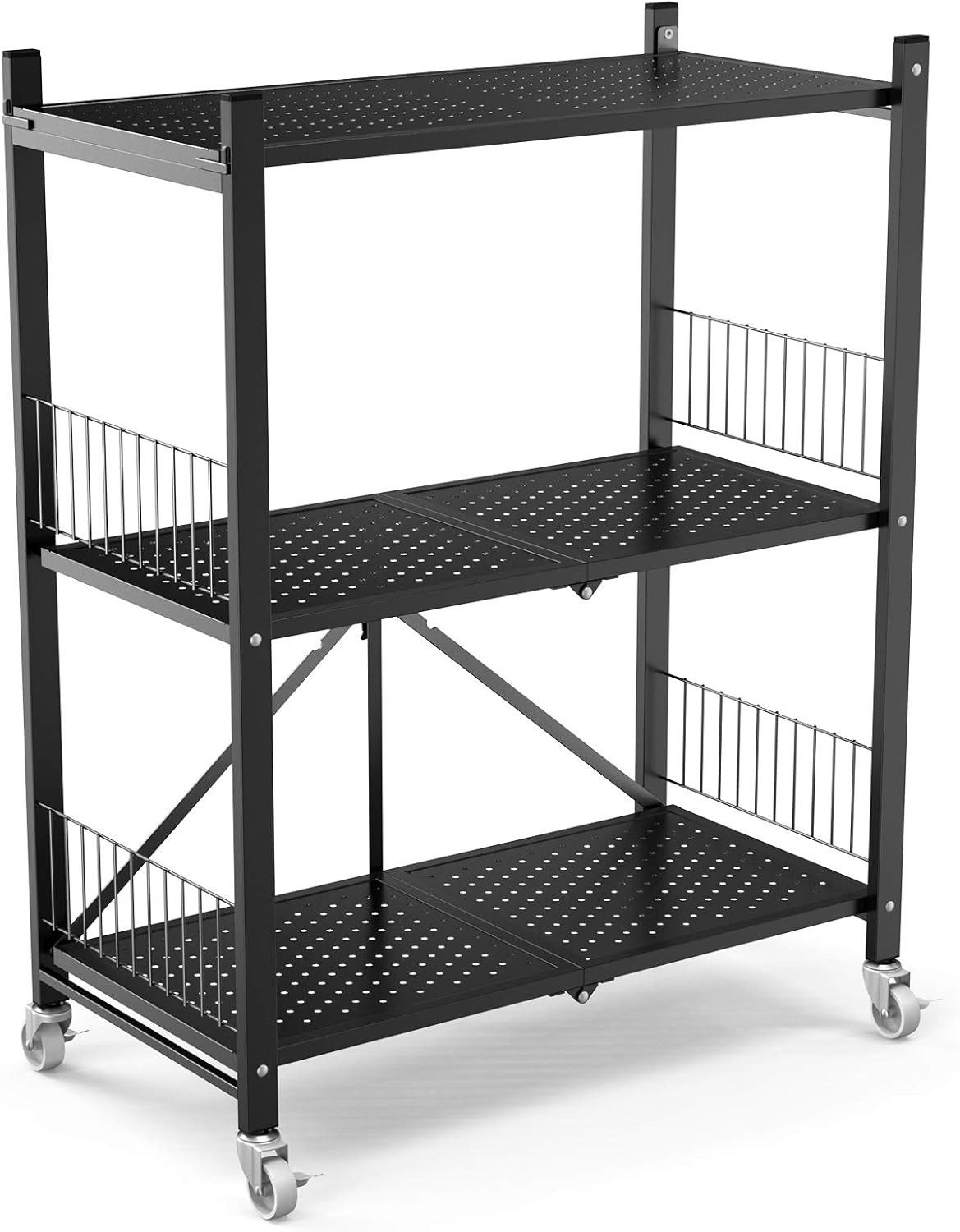 3 Shelf Steel Shelving Unit with Wheels C690594