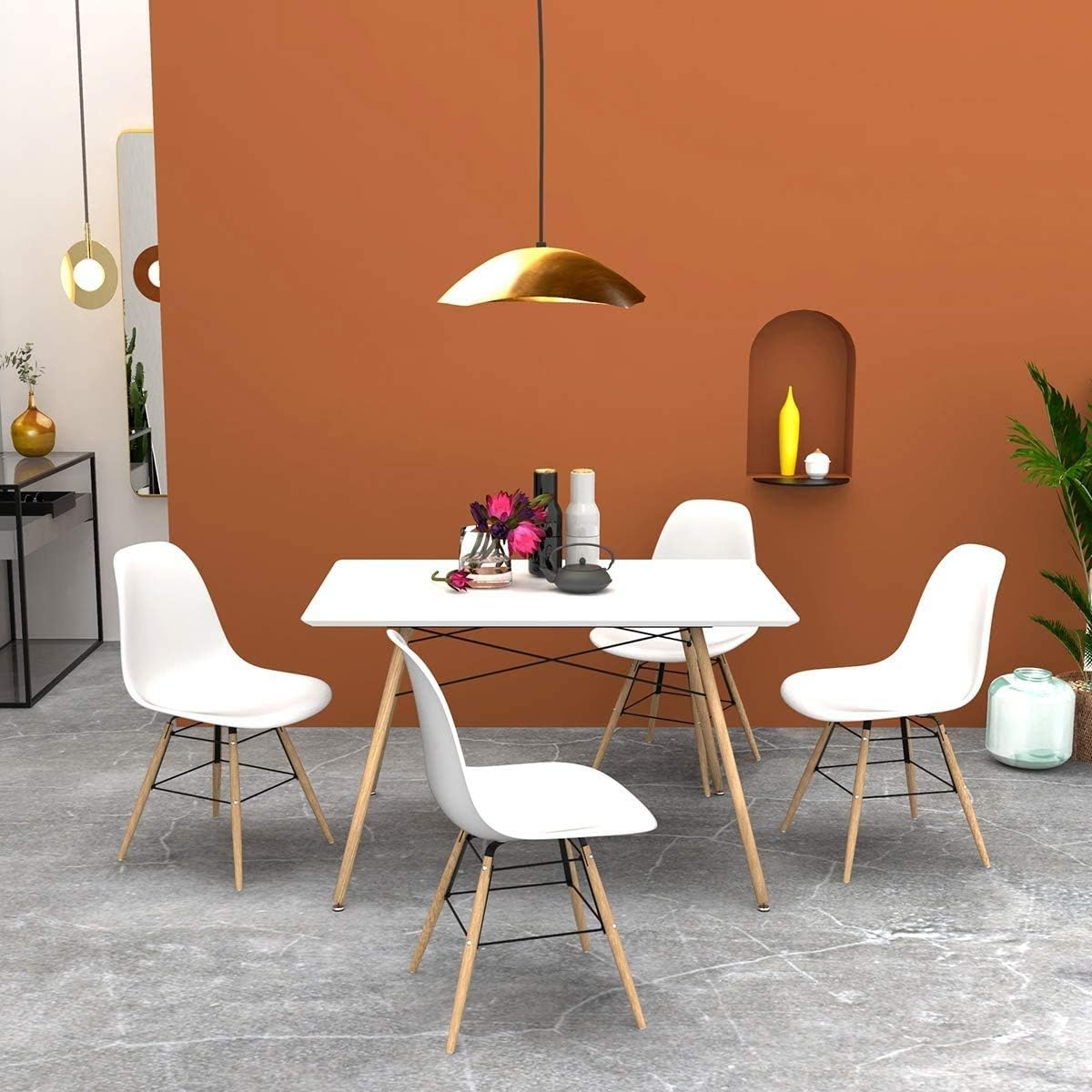 Gloss White Extensible Wooden Dining Table V951