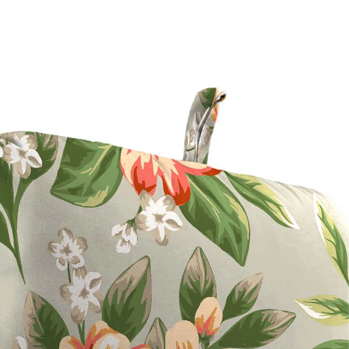 45" x 22" Cedar Grey Floral Rectangular Outdoor Chair Cushion with Ties and Hanger Loop F12319