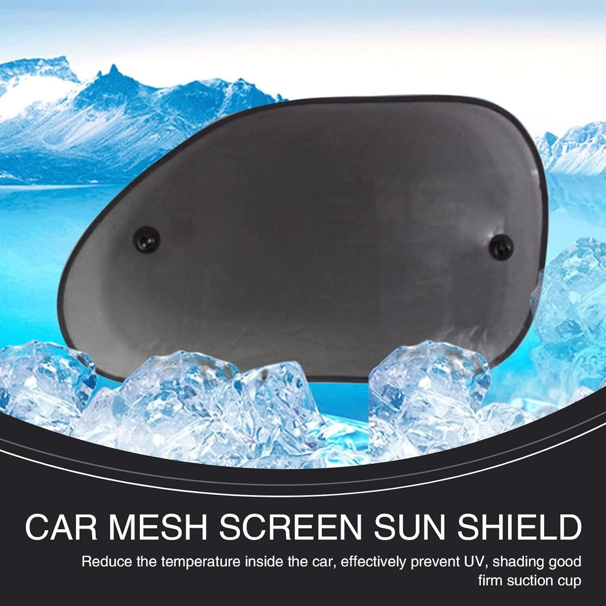 2 PCS 25.59" x 14.96" Black Breathable Mesh Car Window Sun Shade G383