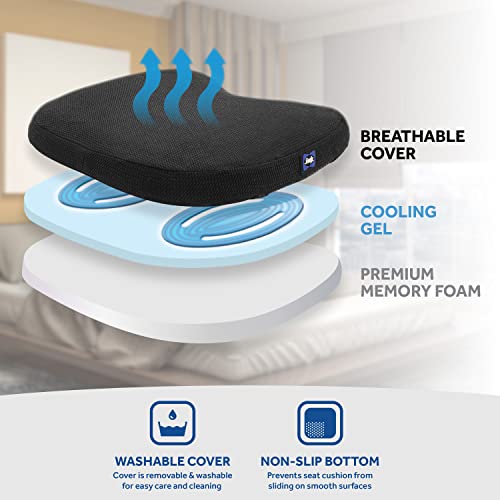 2 Pack Set Cushion with Washable Cover Breathable Mesh Memory Foam A4031