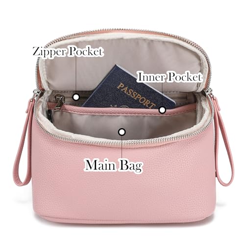 White Brown Vegan Leather Fanny Pack Crossbody Bag Q789682