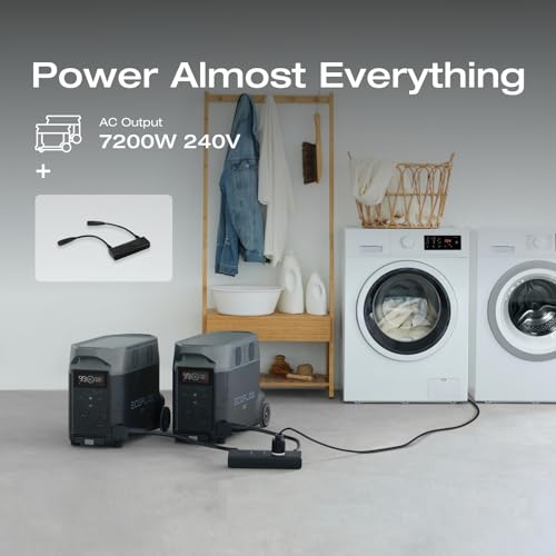 2 DELTA Pro 3 with 50 Amp Hub, 120/240V 8000W AC Output, Solar Generator O1204