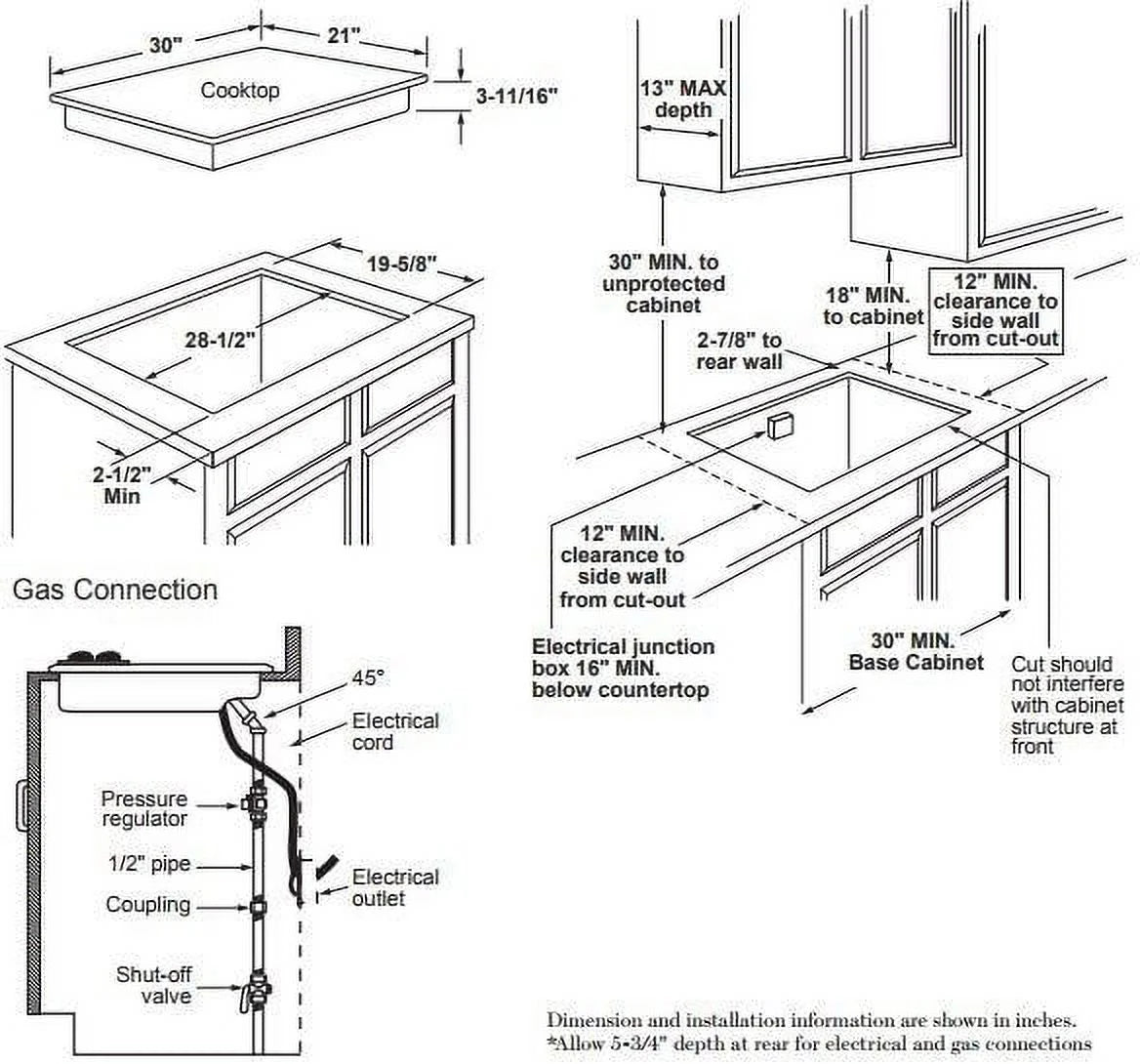 30" Built-In Gas Cooktop with 5 burners in Stainless Steel S4013