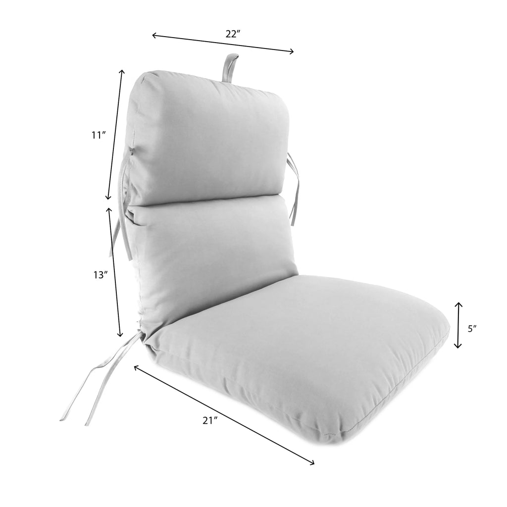 45" x 22" Cedar Grey Floral Rectangular Outdoor Chair Cushion with Ties and Hanger Loop F12319