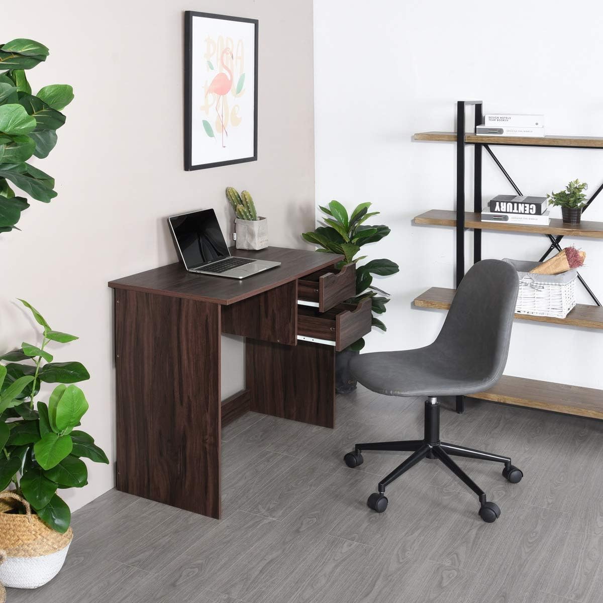 Computer Desk with Drawer 35.4 in Wood Workstation W4528