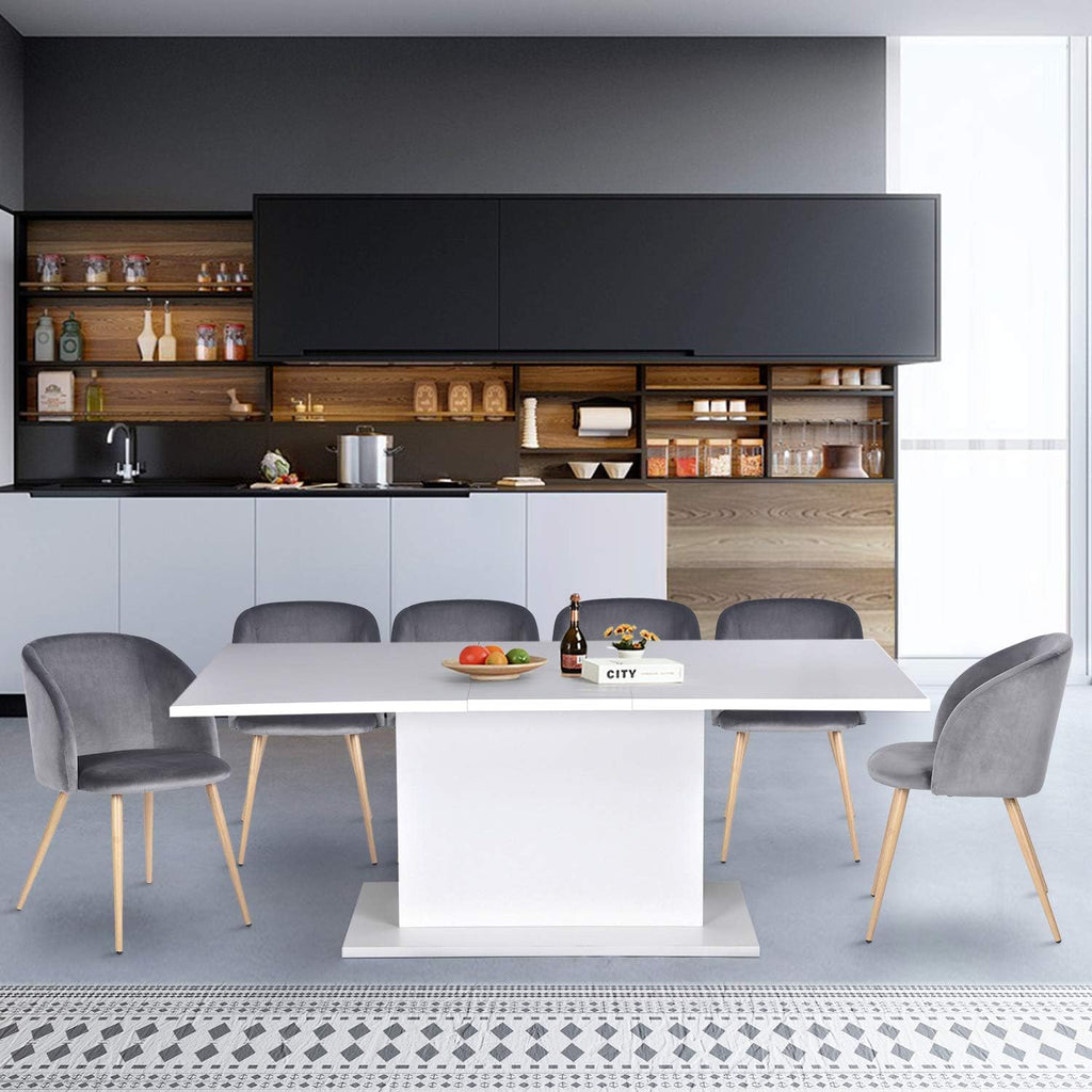 Gloss White Extensible Wooden Dining Table V951
