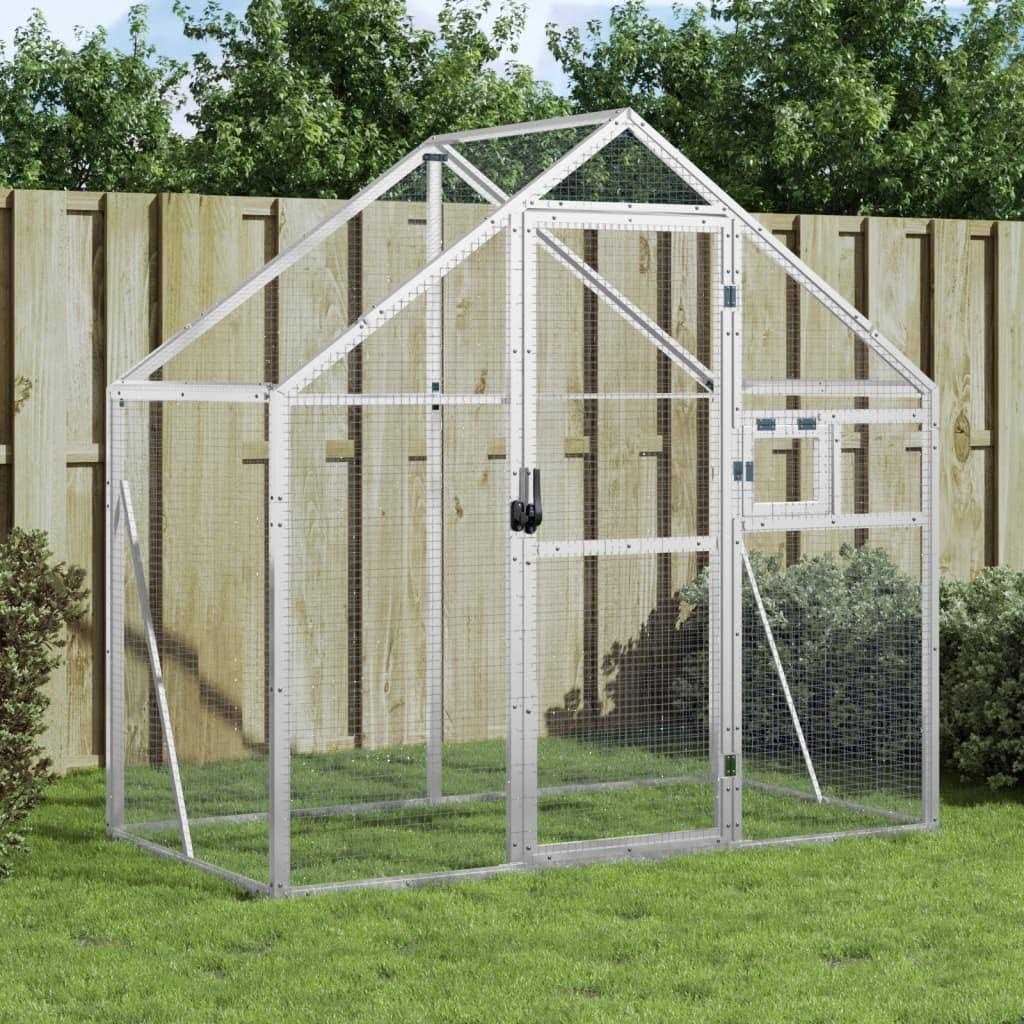 Silver 179x100x185 cm Aluminium Pet Supplies B931956