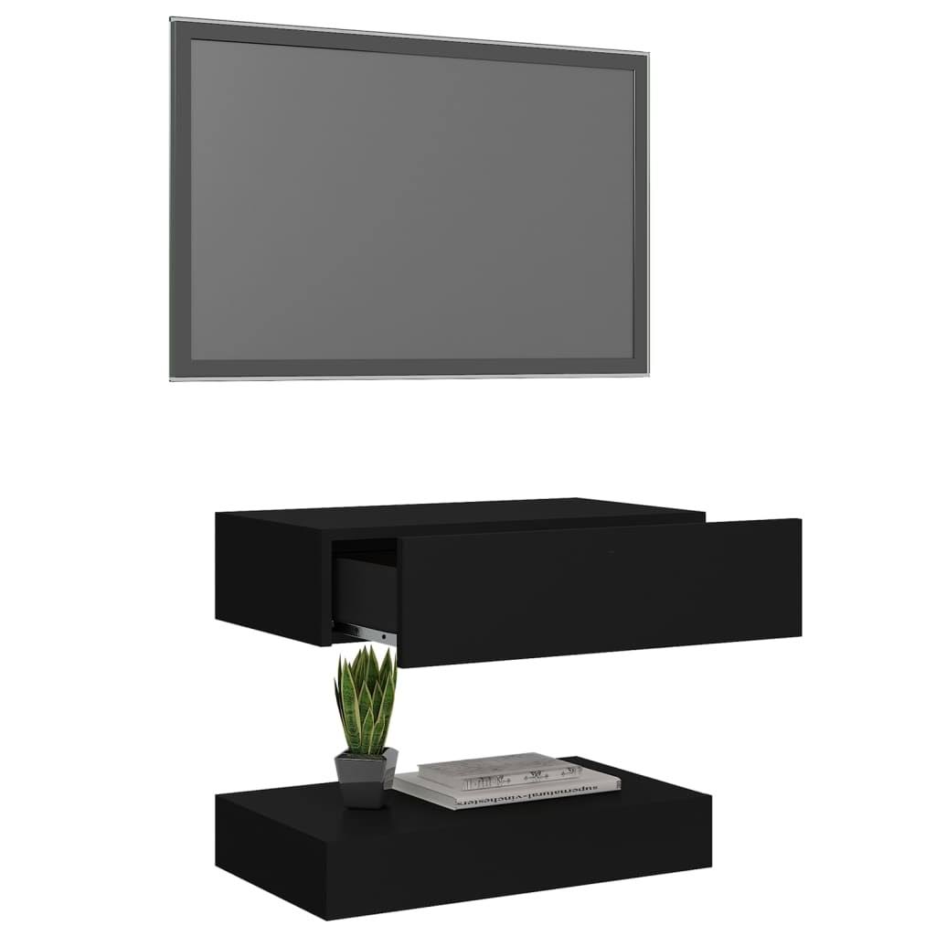 Black TV Cabinet with LED Lights Q5601