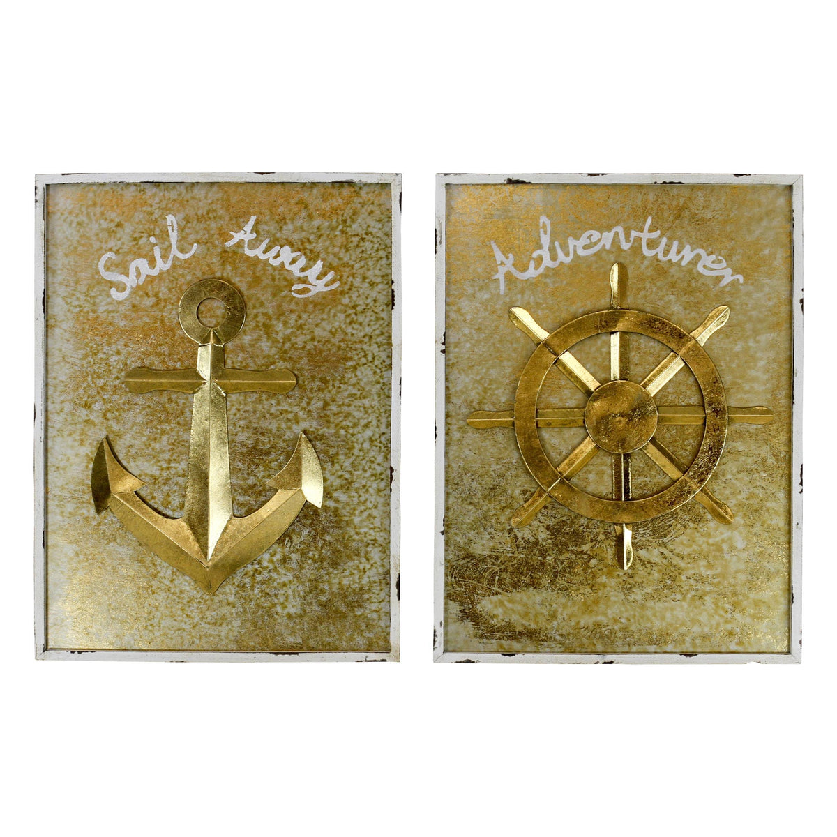 Nautical Wall Decor Set of 2 Gold B420945