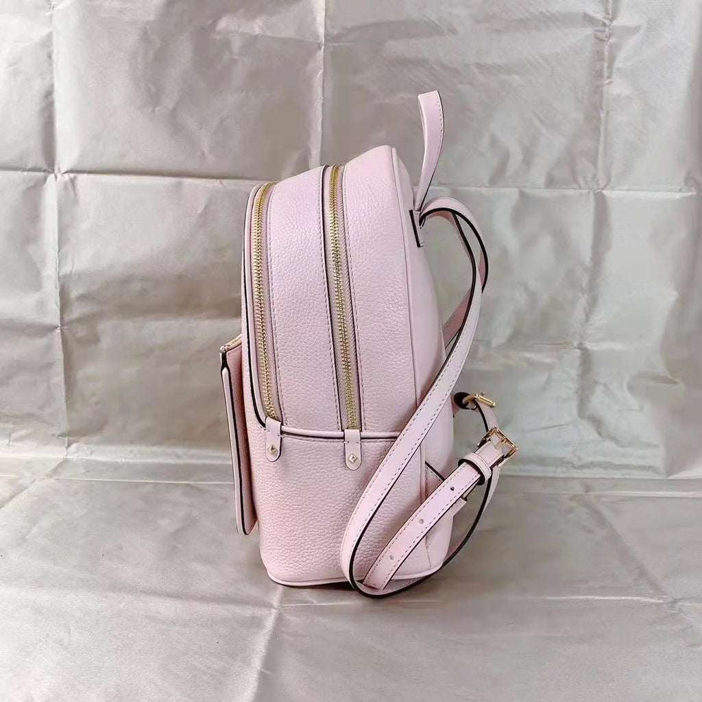 Powder Blush Pink Pebbled Leather Backpack T286544