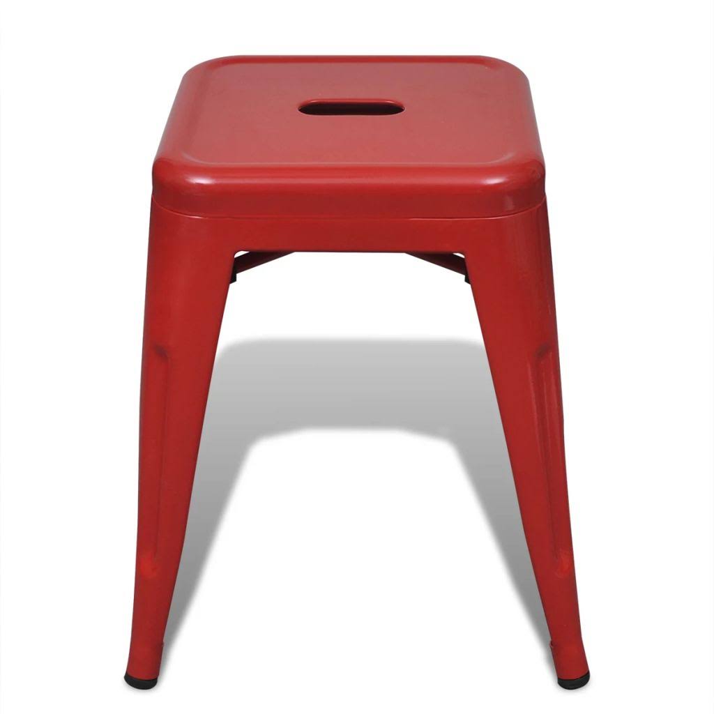 2 Pcs Stackable Metal Black Stools Y6053