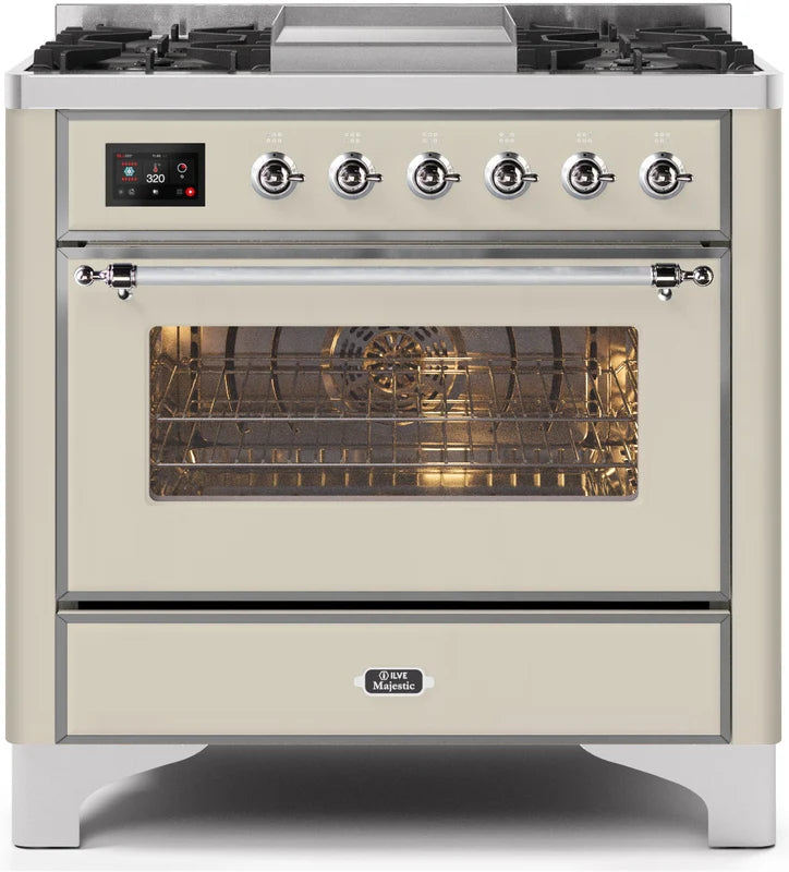 Antique White Dual Fuel Natural Gas Range Q45530