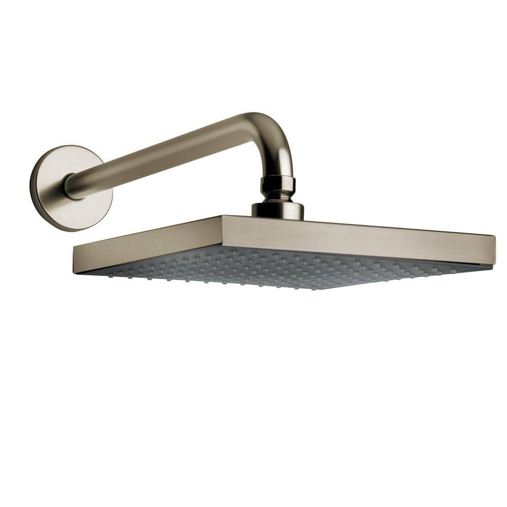 Brushed Nickel Rain Shower Head and Arm W2269