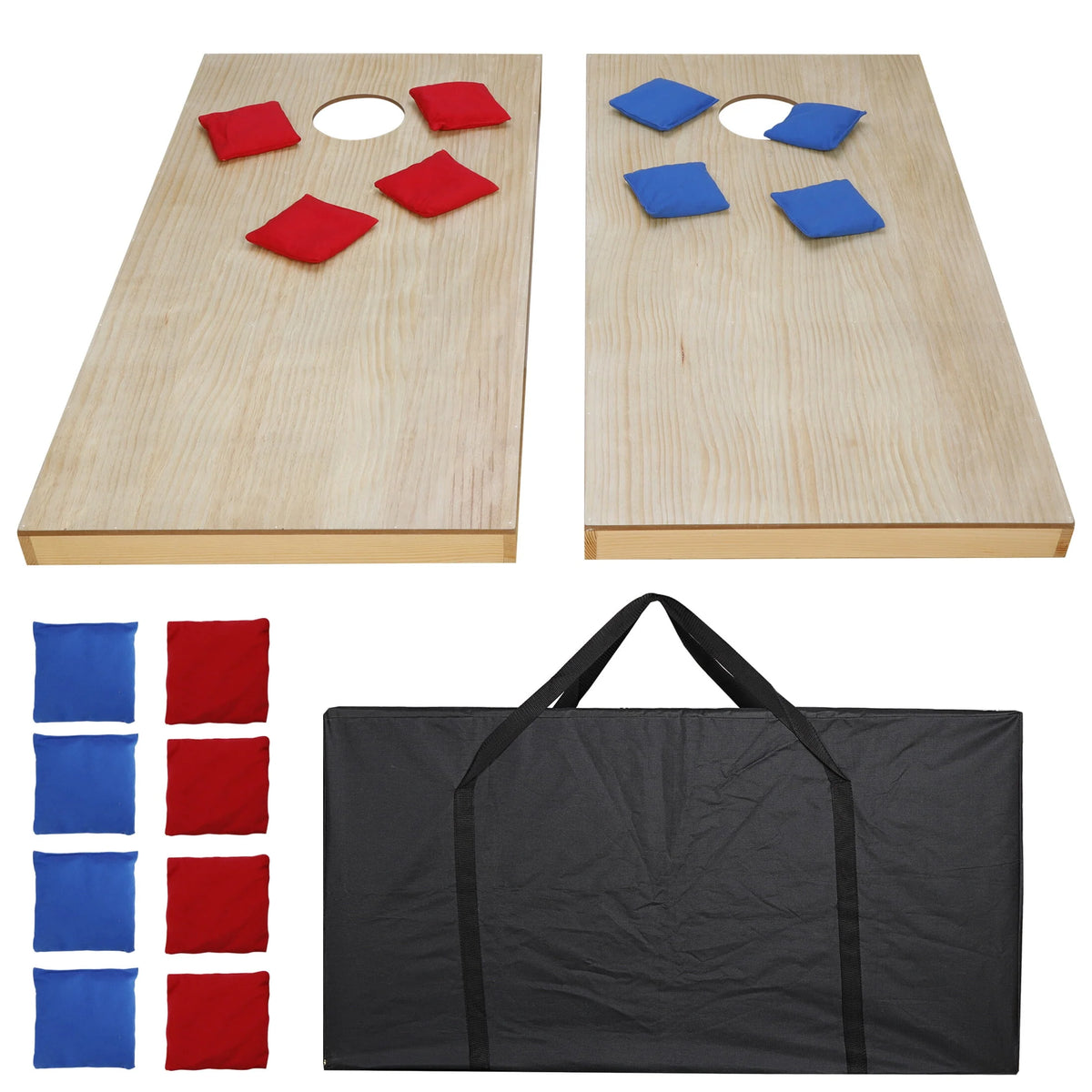 Wooden Cornhole Game Set with 8 Bean Bags & Carrying Case B334