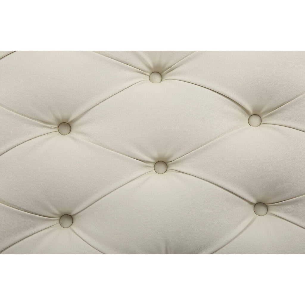 Square Tufted PU Leather Upholstered Ottoman I584