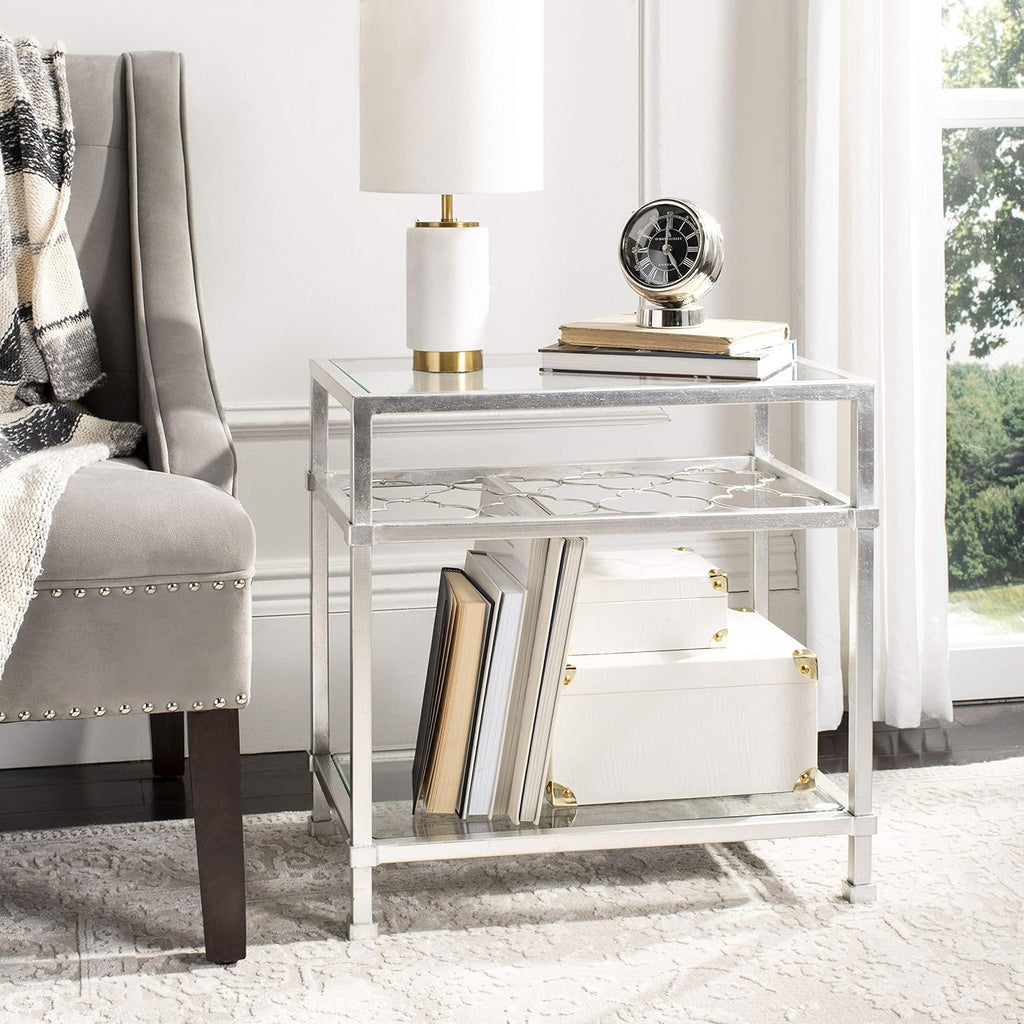 Gold Leaf Glass Side Table L6727