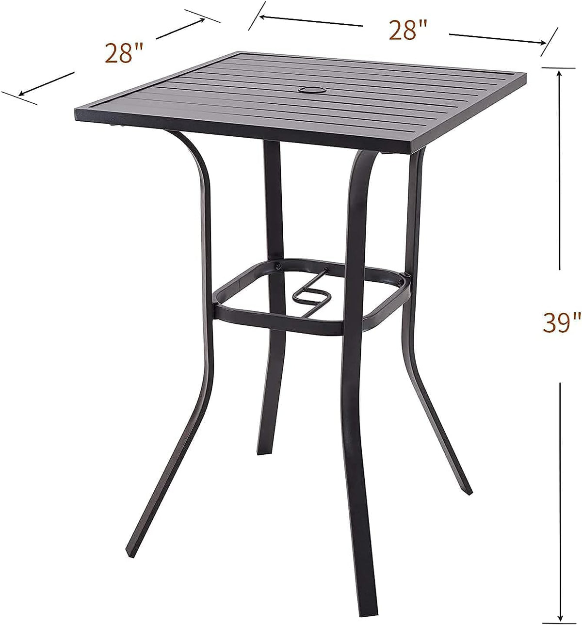 Square Metal Bar Height Cafe Bistro Table Y632242