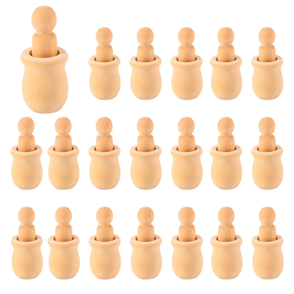 Unfinished Wooden Peg Nesting Dolls V7371