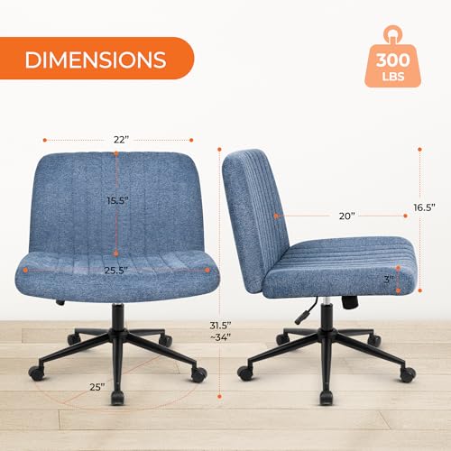 Beige Armless Adjustable Swivel Cross Legged Chair P132