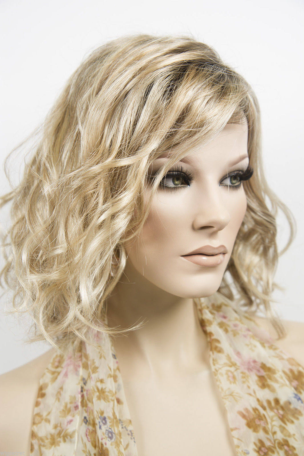 Light Butterscotch Light Ash Blonde Brunette Red Grey Wavy Lace Front Wig E766047