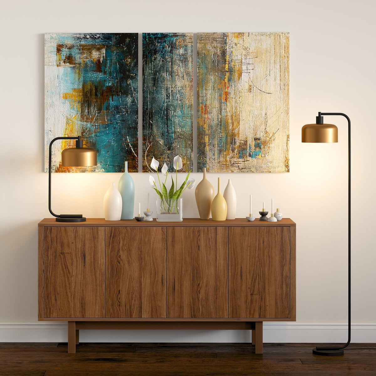 Antique Brass Table Lamp Q23144
