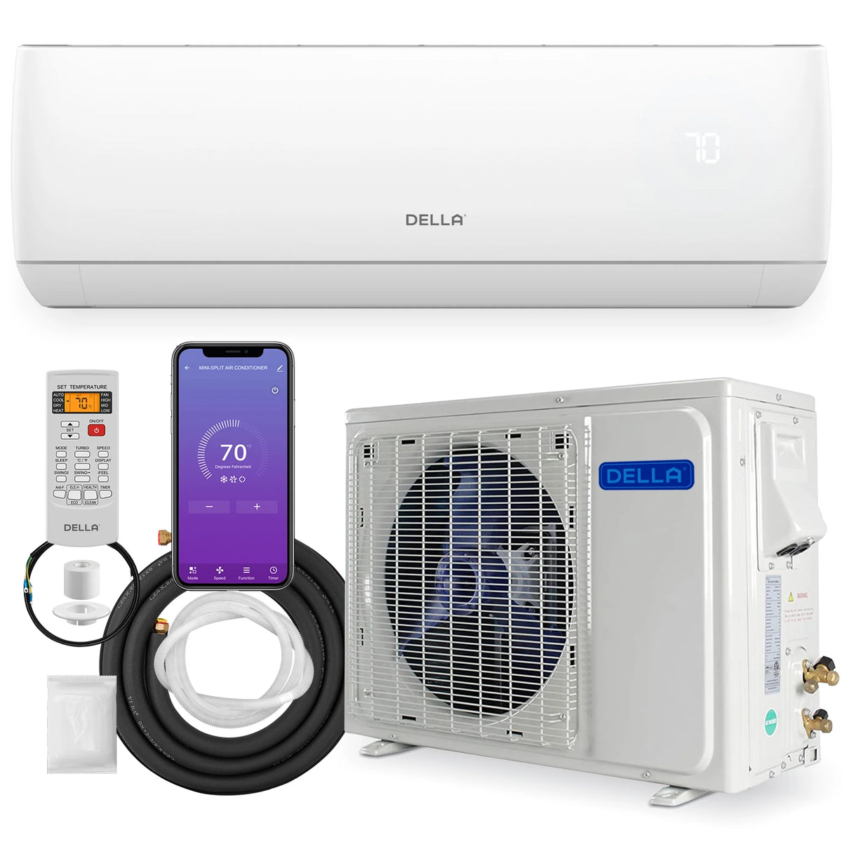 9000 BTU Wifi Enabled Mini Split Air Conditioner & Heater V154