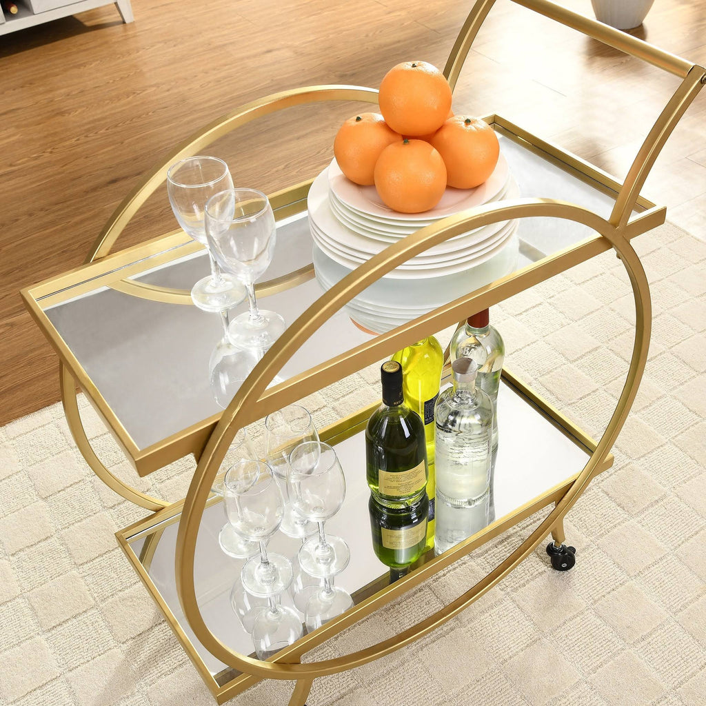 Gold Metal Bar Cart Y885