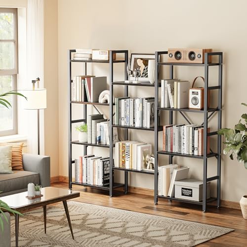 4 Tier Rustic Brown Bookshelf with 11 Open Shelves D7824