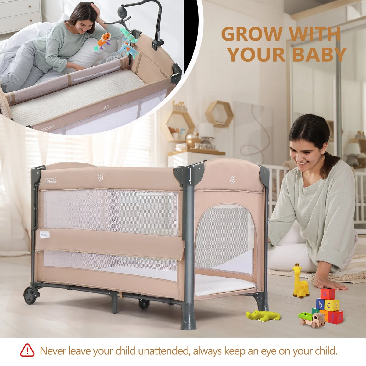 Folding Bedside Bassinet Co-Sleeper U6512
