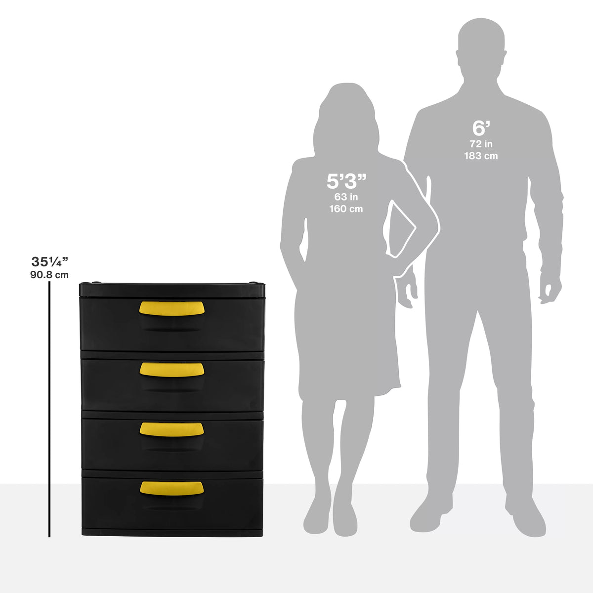 4 Drawer Unit Black R50635
