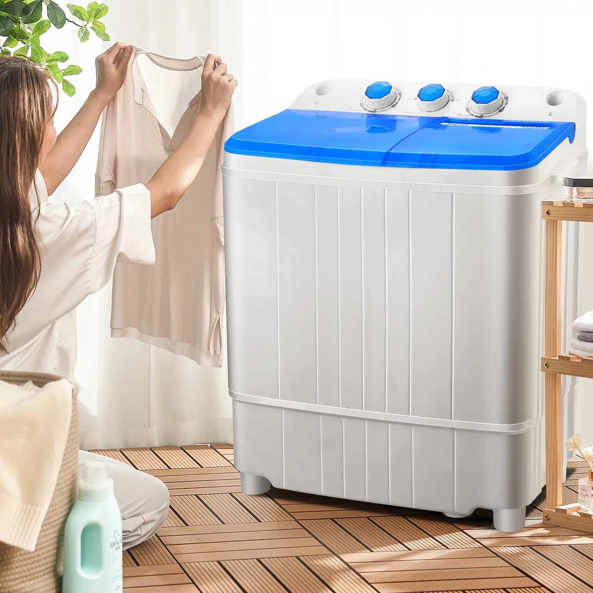 Portable 17.6lbs Twin Tub Washing Machine T72511