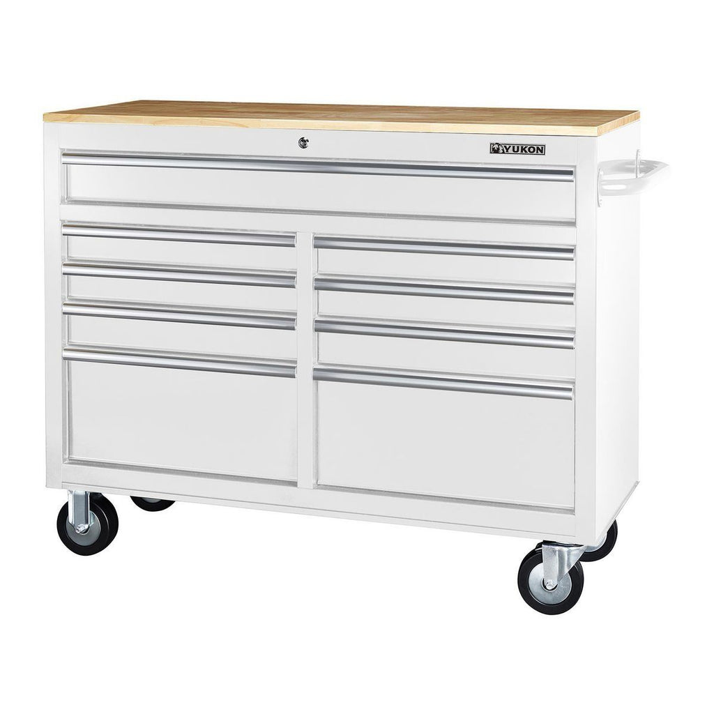 Black 9-Drawer Mobile Storage Cabinet with Solid Wood Top Q37203
