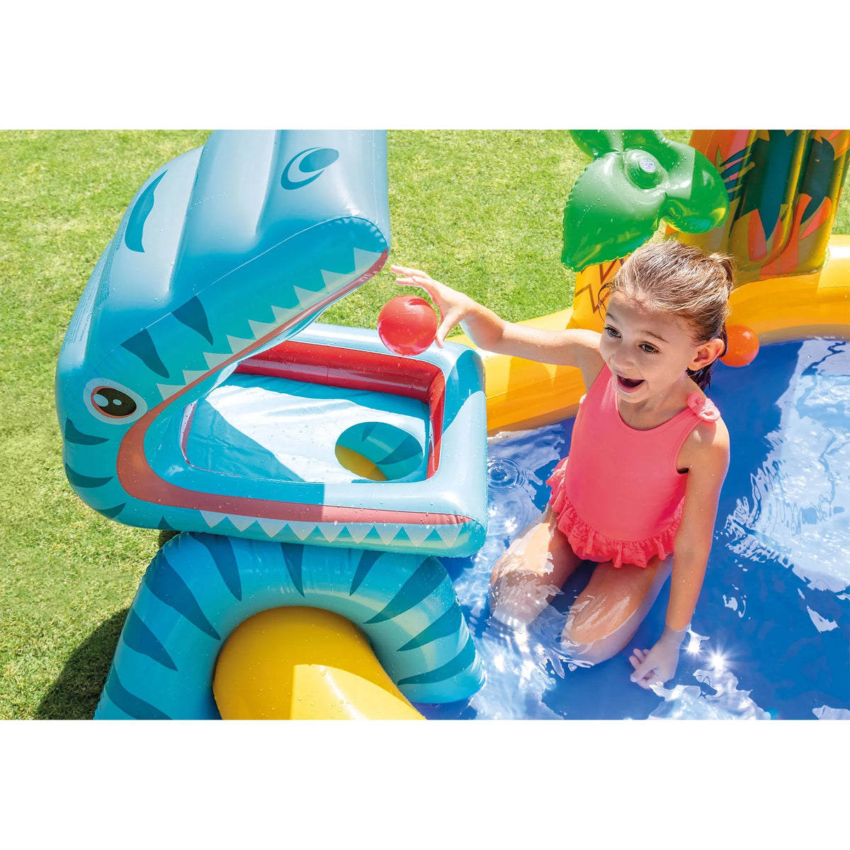 Inflatable Kids Dinosaur Play Center Pool with Slide N1684