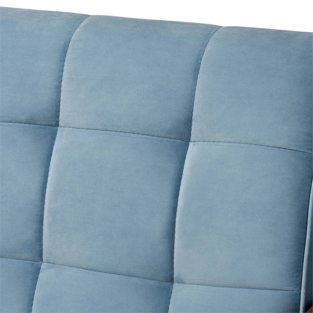 Light Blue Velvet Upholstered Wood 3-Piece Living Room Set O98288