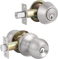 Front Door Handleset with Single Cylinder Deadbolt in Satin Nickel Finish O258493