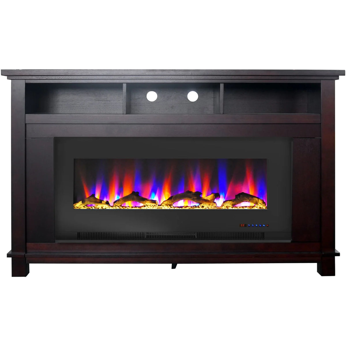 Mahogany Electric Fireplace TV Stand with LED Heater Insert V266
