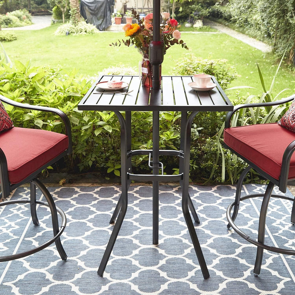 Square Metal Bar Height Cafe Bistro Table Y632242
